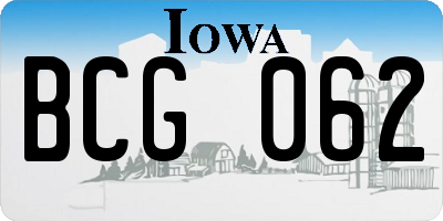 IA license plate BCG062