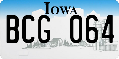 IA license plate BCG064
