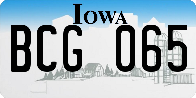 IA license plate BCG065