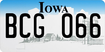 IA license plate BCG066