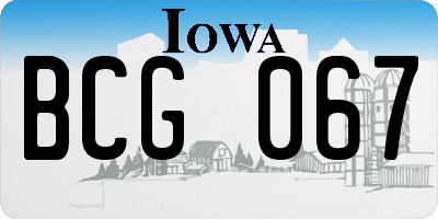 IA license plate BCG067