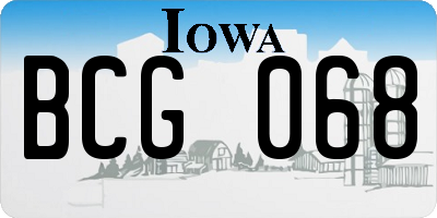 IA license plate BCG068