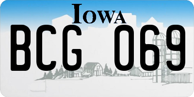 IA license plate BCG069
