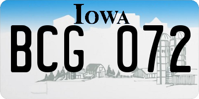 IA license plate BCG072
