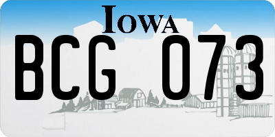IA license plate BCG073