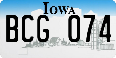 IA license plate BCG074