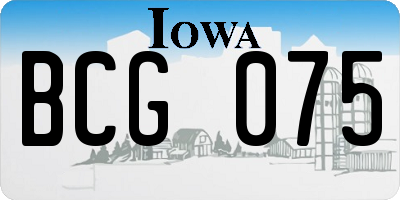 IA license plate BCG075