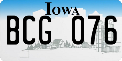 IA license plate BCG076