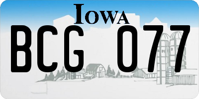 IA license plate BCG077