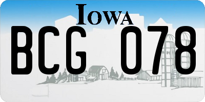 IA license plate BCG078