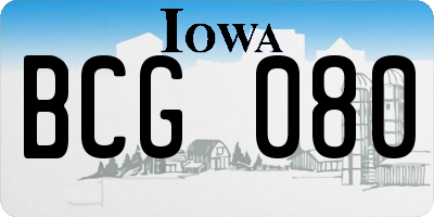 IA license plate BCG080