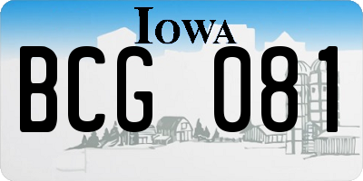 IA license plate BCG081