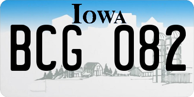 IA license plate BCG082