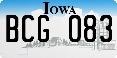 IA license plate BCG083