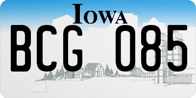 IA license plate BCG085