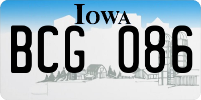 IA license plate BCG086
