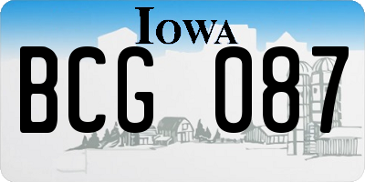 IA license plate BCG087