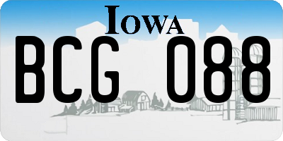 IA license plate BCG088
