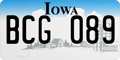 IA license plate BCG089