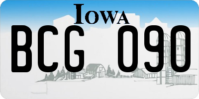 IA license plate BCG090