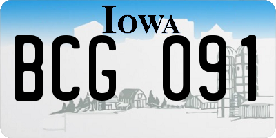 IA license plate BCG091
