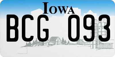 IA license plate BCG093
