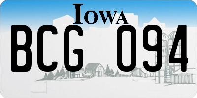 IA license plate BCG094