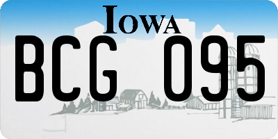IA license plate BCG095