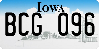 IA license plate BCG096