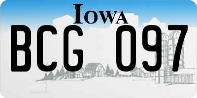 IA license plate BCG097