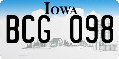 IA license plate BCG098