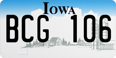 IA license plate BCG106