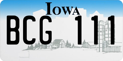 IA license plate BCG111