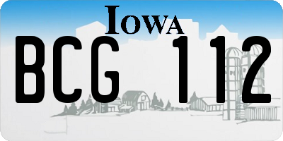IA license plate BCG112