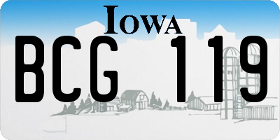 IA license plate BCG119