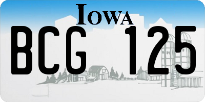 IA license plate BCG125