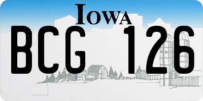 IA license plate BCG126