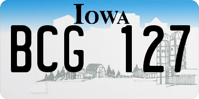 IA license plate BCG127