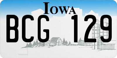 IA license plate BCG129