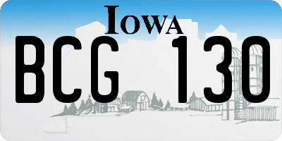 IA license plate BCG130