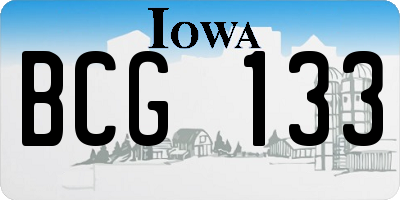 IA license plate BCG133