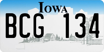 IA license plate BCG134