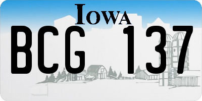 IA license plate BCG137