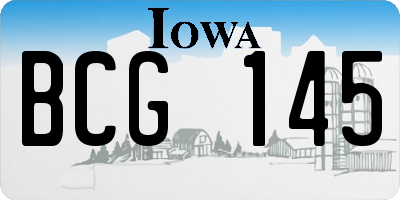 IA license plate BCG145