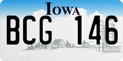 IA license plate BCG146