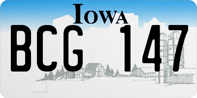 IA license plate BCG147