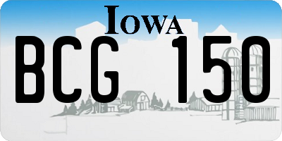 IA license plate BCG150