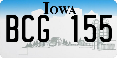 IA license plate BCG155