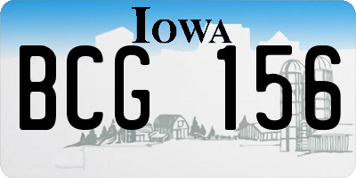 IA license plate BCG156