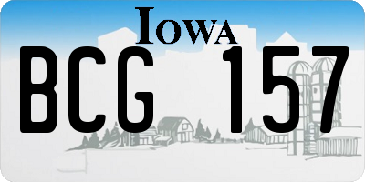 IA license plate BCG157